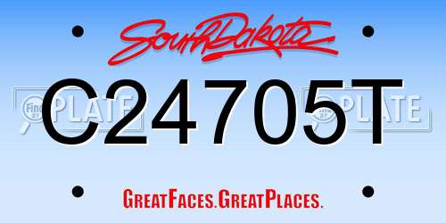 C24705T South Dakota License Plate