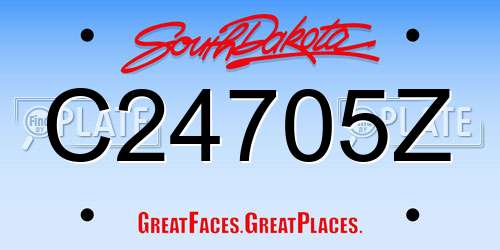 C24705Z South Dakota License Plate