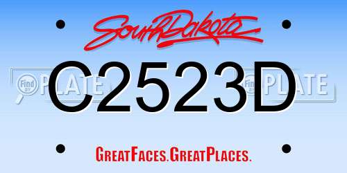 C2523D South Dakota License Plate