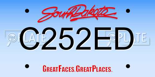 C252ED South Dakota License Plate