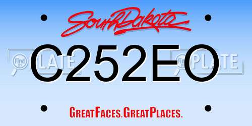 C252EO South Dakota License Plate