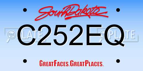 C252EQ South Dakota License Plate