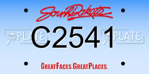 C2541 South Dakota License Plate