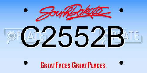 C2552B South Dakota License Plate