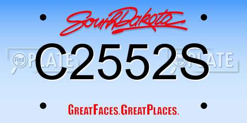 C2552S South Dakota License Plate