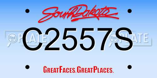 C2557S South Dakota License Plate