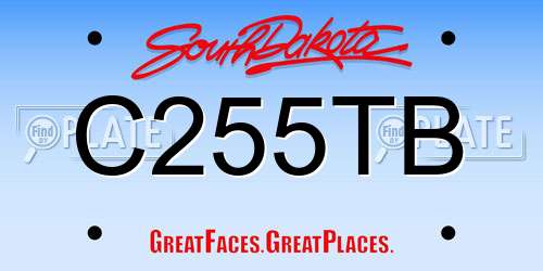 C255TB South Dakota License Plate