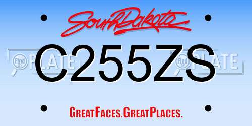 C255ZS South Dakota License Plate