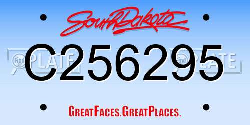 C256295 South Dakota License Plate