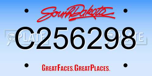 C256298 South Dakota License Plate