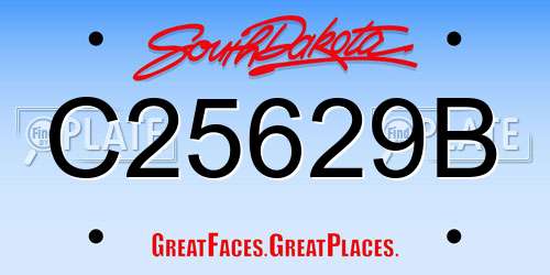 C25629B South Dakota License Plate