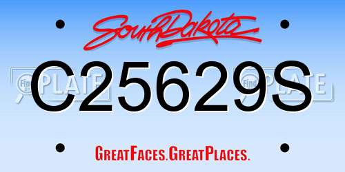 C25629S South Dakota License Plate
