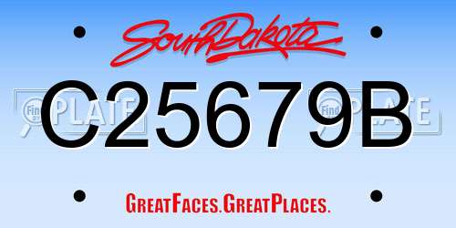 C25679B South Dakota License Plate