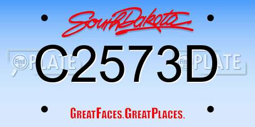 C2573D South Dakota License Plate