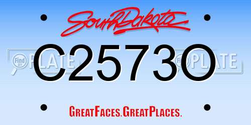 C2573O South Dakota License Plate
