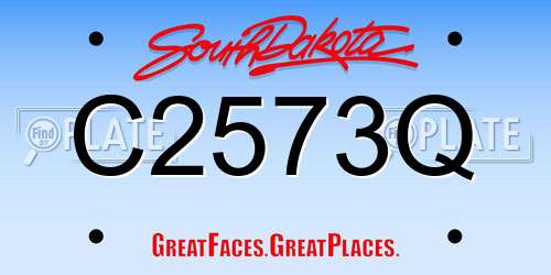 C2573Q South Dakota License Plate