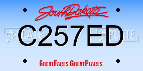 C257ED South Dakota License Plate