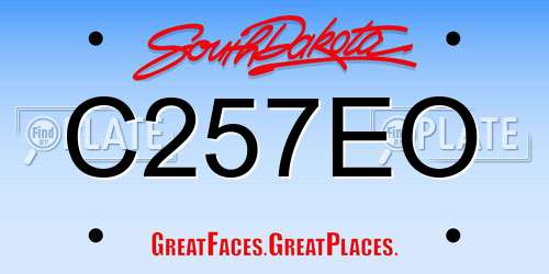 C257EO South Dakota License Plate