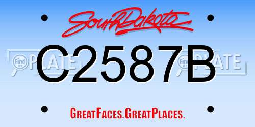 C2587B South Dakota License Plate