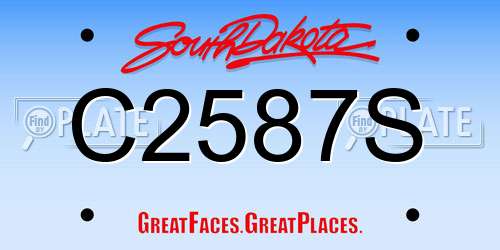 C2587S South Dakota License Plate