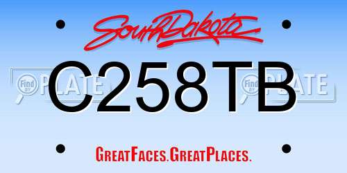 C258TB South Dakota License Plate