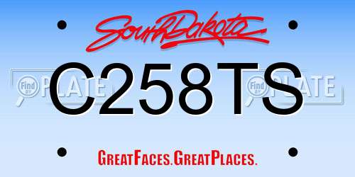 C258TS South Dakota License Plate