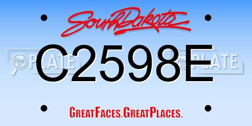 C2598E South Dakota License Plate
