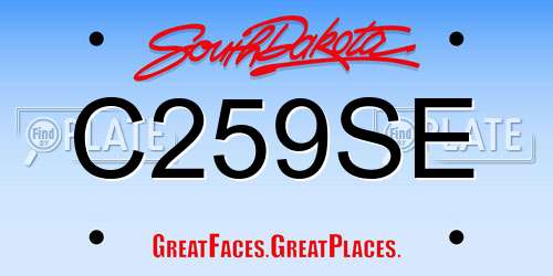 C259SE South Dakota License Plate