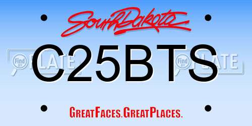 C25BTS South Dakota License Plate