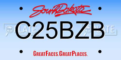 C25BZB South Dakota License Plate