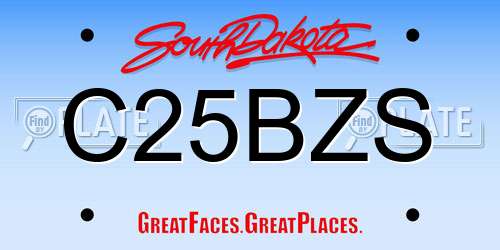 C25BZS South Dakota License Plate
