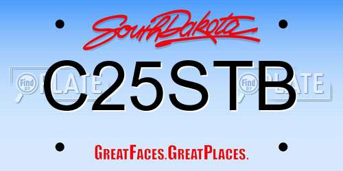 C25STB South Dakota License Plate