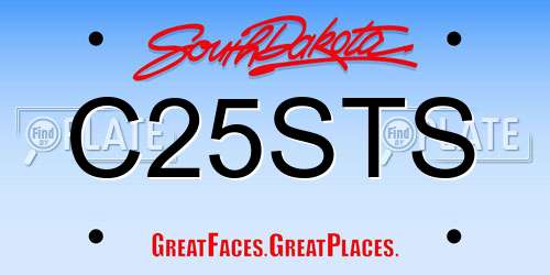 C25STS South Dakota License Plate