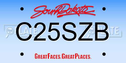 C25SZB South Dakota License Plate