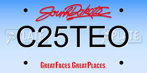 C25TEO South Dakota License Plate