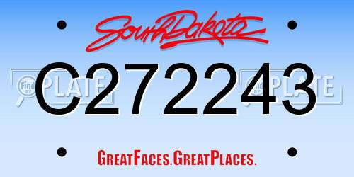 C272243 South Dakota License Plate