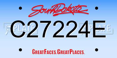 C27224E South Dakota License Plate