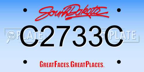 C2733C South Dakota License Plate