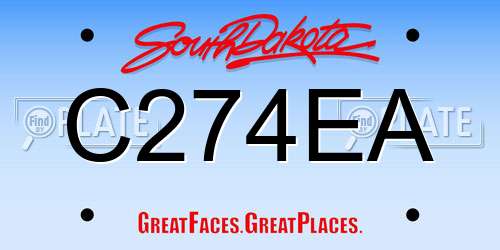 C274EA South Dakota License Plate