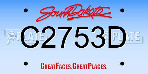 C2753D South Dakota License Plate