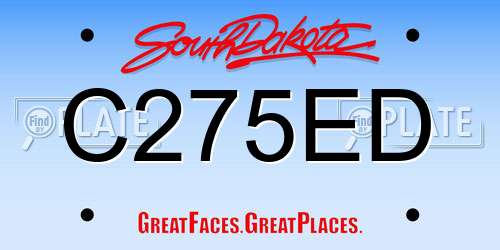 C275ED South Dakota License Plate