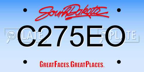 C275EO South Dakota License Plate