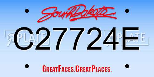 C27724E South Dakota License Plate
