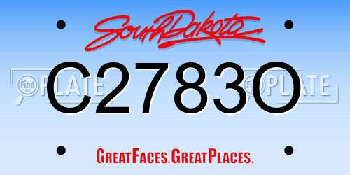 C2783O South Dakota License Plate