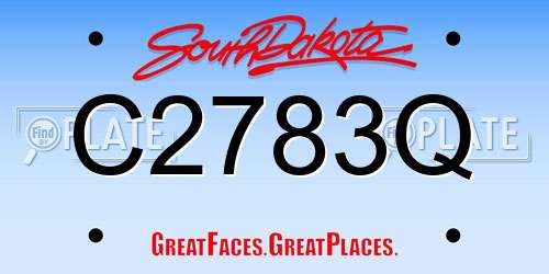 C2783Q South Dakota License Plate