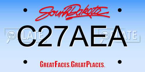 C27AEA South Dakota License Plate