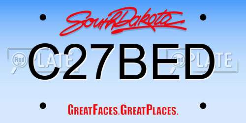 C27BED South Dakota License Plate