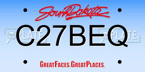 C27BEQ South Dakota License Plate