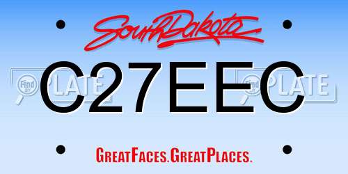 C27EEC South Dakota License Plate
