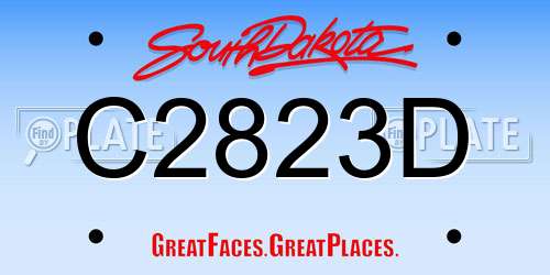 C2823D South Dakota License Plate